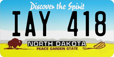 ND license plate IAY418