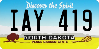 ND license plate IAY419
