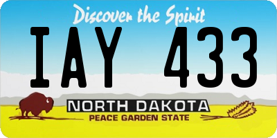 ND license plate IAY433