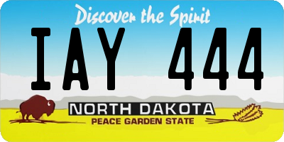 ND license plate IAY444