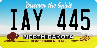 ND license plate IAY445