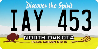 ND license plate IAY453