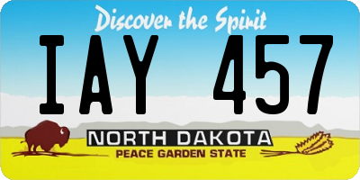ND license plate IAY457