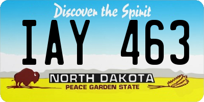ND license plate IAY463