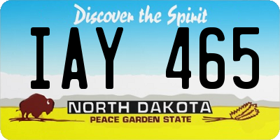 ND license plate IAY465