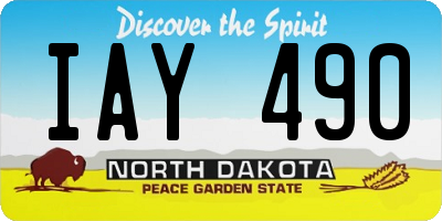 ND license plate IAY490