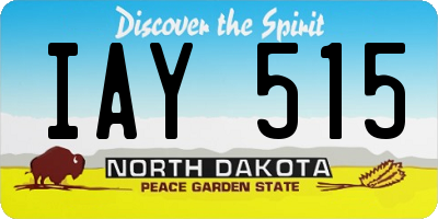 ND license plate IAY515