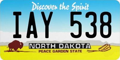 ND license plate IAY538