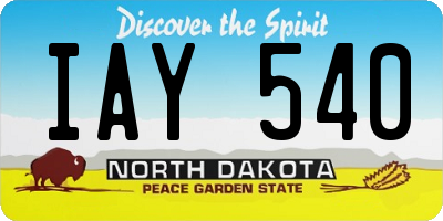 ND license plate IAY540