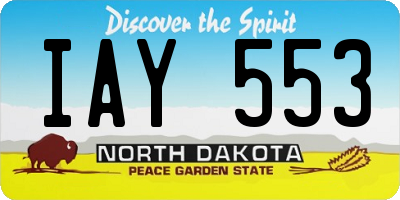 ND license plate IAY553