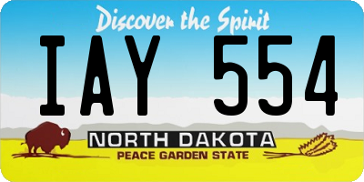 ND license plate IAY554