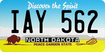 ND license plate IAY562