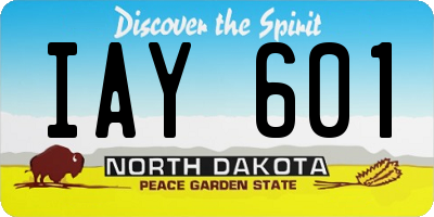 ND license plate IAY601