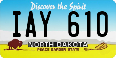 ND license plate IAY610