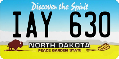 ND license plate IAY630