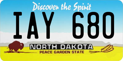 ND license plate IAY680