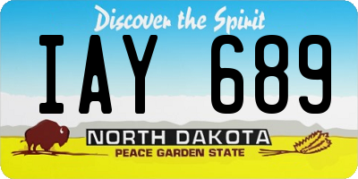 ND license plate IAY689