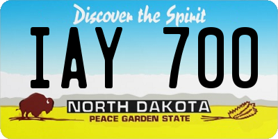 ND license plate IAY700