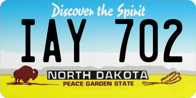ND license plate IAY702
