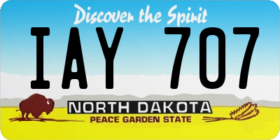 ND license plate IAY707