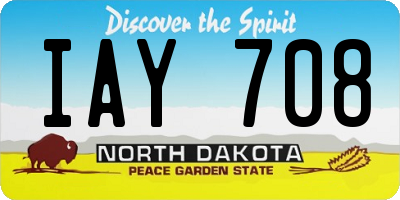 ND license plate IAY708