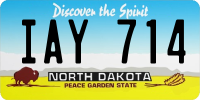 ND license plate IAY714
