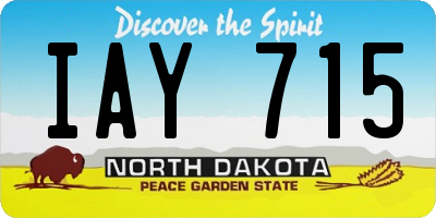 ND license plate IAY715