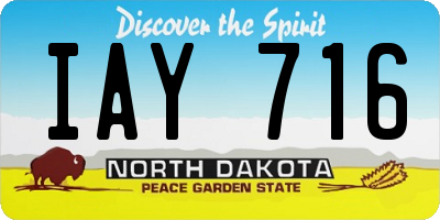 ND license plate IAY716