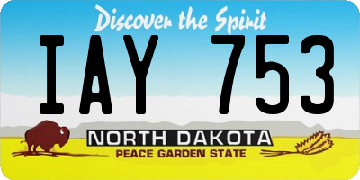 ND license plate IAY753