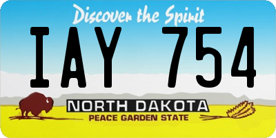 ND license plate IAY754