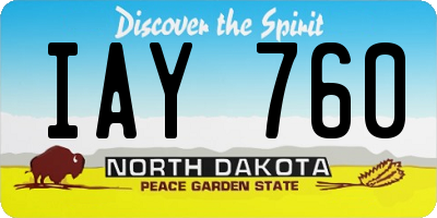 ND license plate IAY760