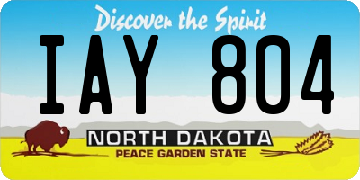 ND license plate IAY804