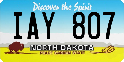 ND license plate IAY807
