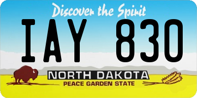 ND license plate IAY830