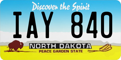 ND license plate IAY840