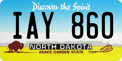 ND license plate IAY860