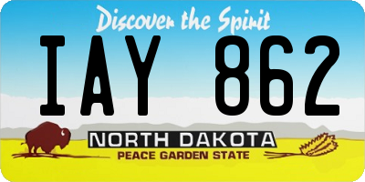 ND license plate IAY862
