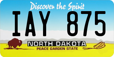 ND license plate IAY875