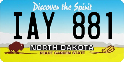 ND license plate IAY881