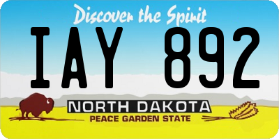 ND license plate IAY892