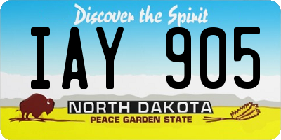 ND license plate IAY905