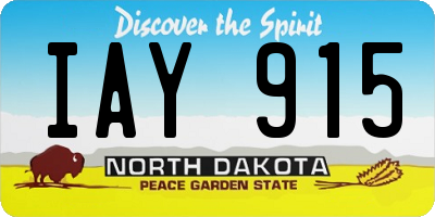 ND license plate IAY915