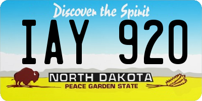 ND license plate IAY920