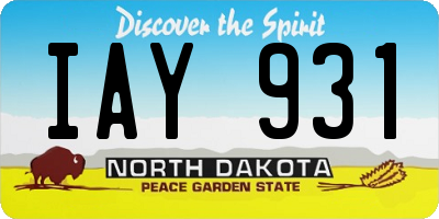 ND license plate IAY931