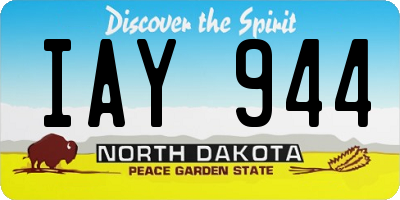ND license plate IAY944