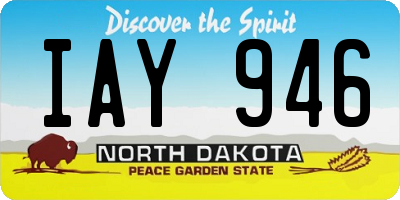 ND license plate IAY946