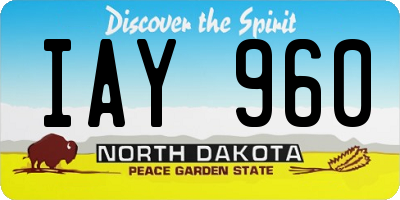 ND license plate IAY960