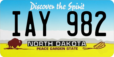 ND license plate IAY982