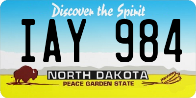 ND license plate IAY984