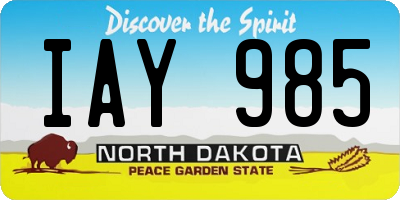 ND license plate IAY985